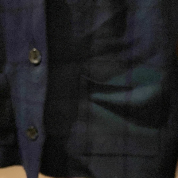 Tahari women’s medium  cardigan / blazer style - blue/green tartan print - Picture 3 of 5